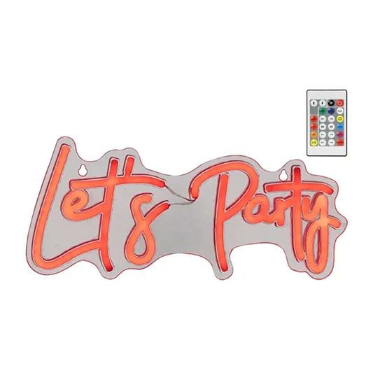 Luz led neon decorativa let's party, 40 x 18 x 1,5 cm_0