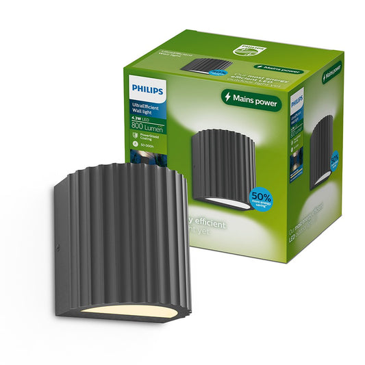 LuminÃ¡ria de parede externa led zyre antracite 4,3 w, 800 lm_0