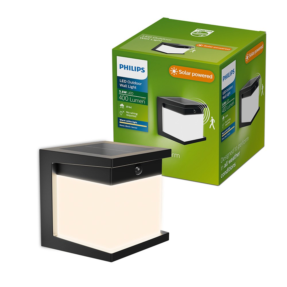 Aplique led solar diara, preto, 3,8 w, 400/10 lm, 2700 k_0