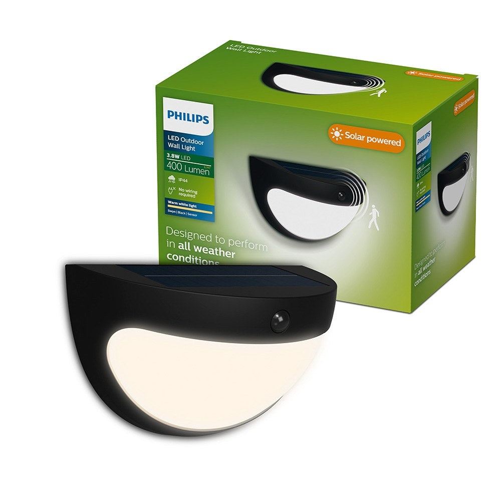 LuminÃ¡ria de parede solar preta swyn 3,8 w, 400/10 im, 2700 k_0