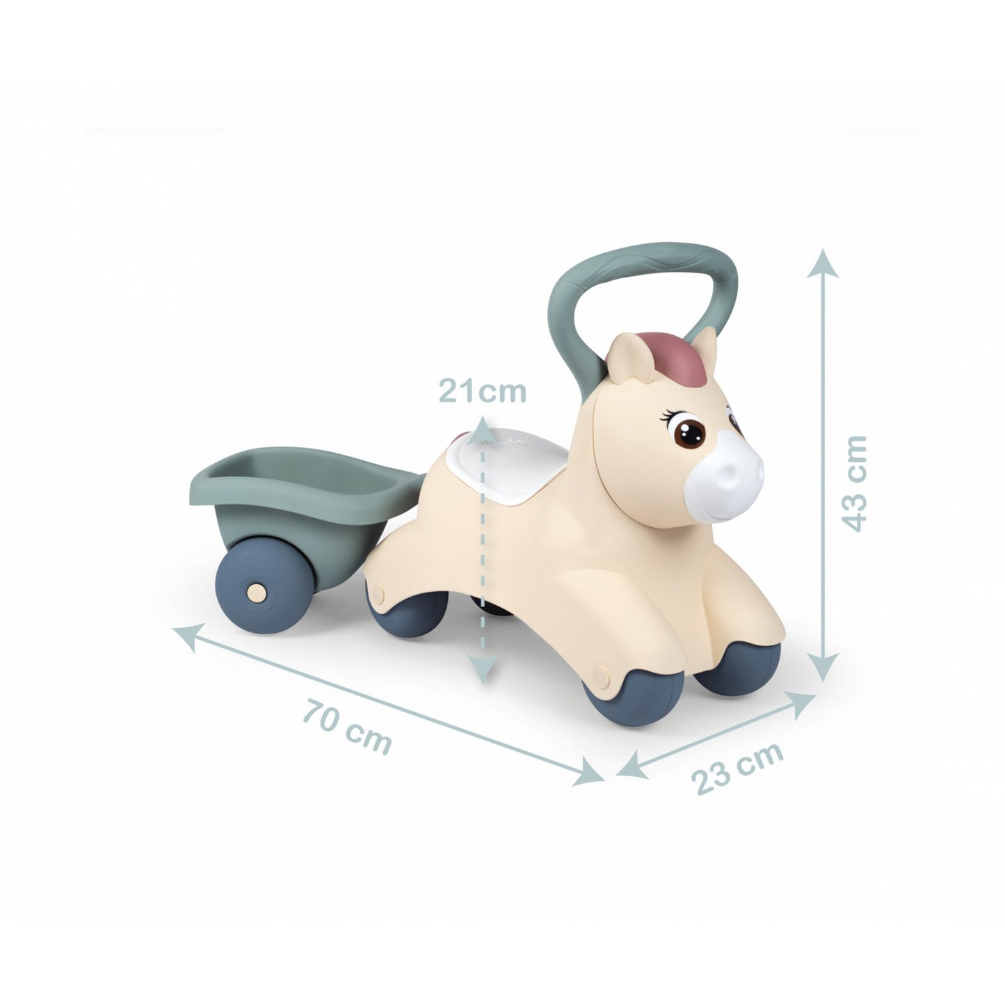 Andador Infantil Smoby Baby Pony com Reboque