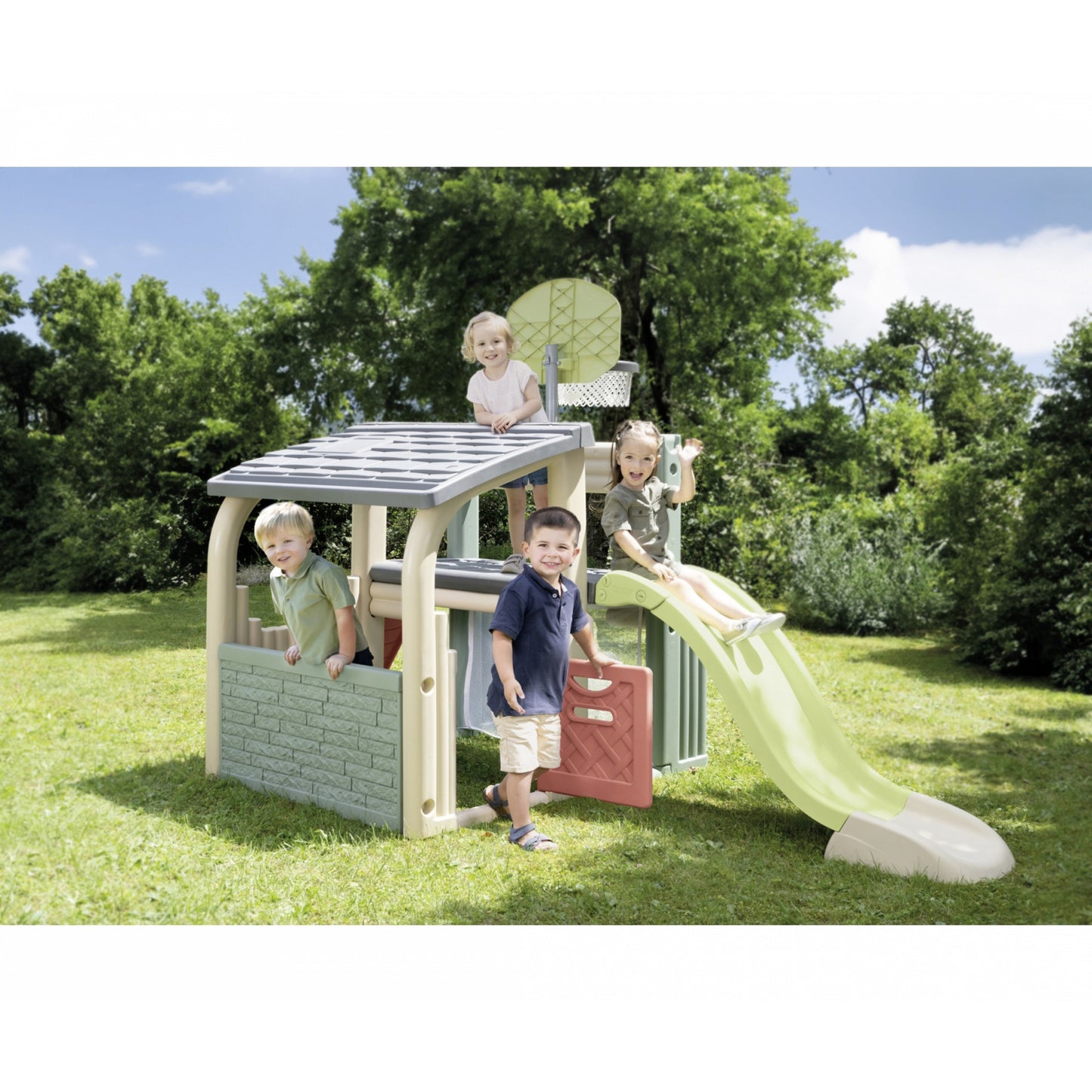 Parque Infantil Smoby Life Fun Center com Escorrega e Escalada