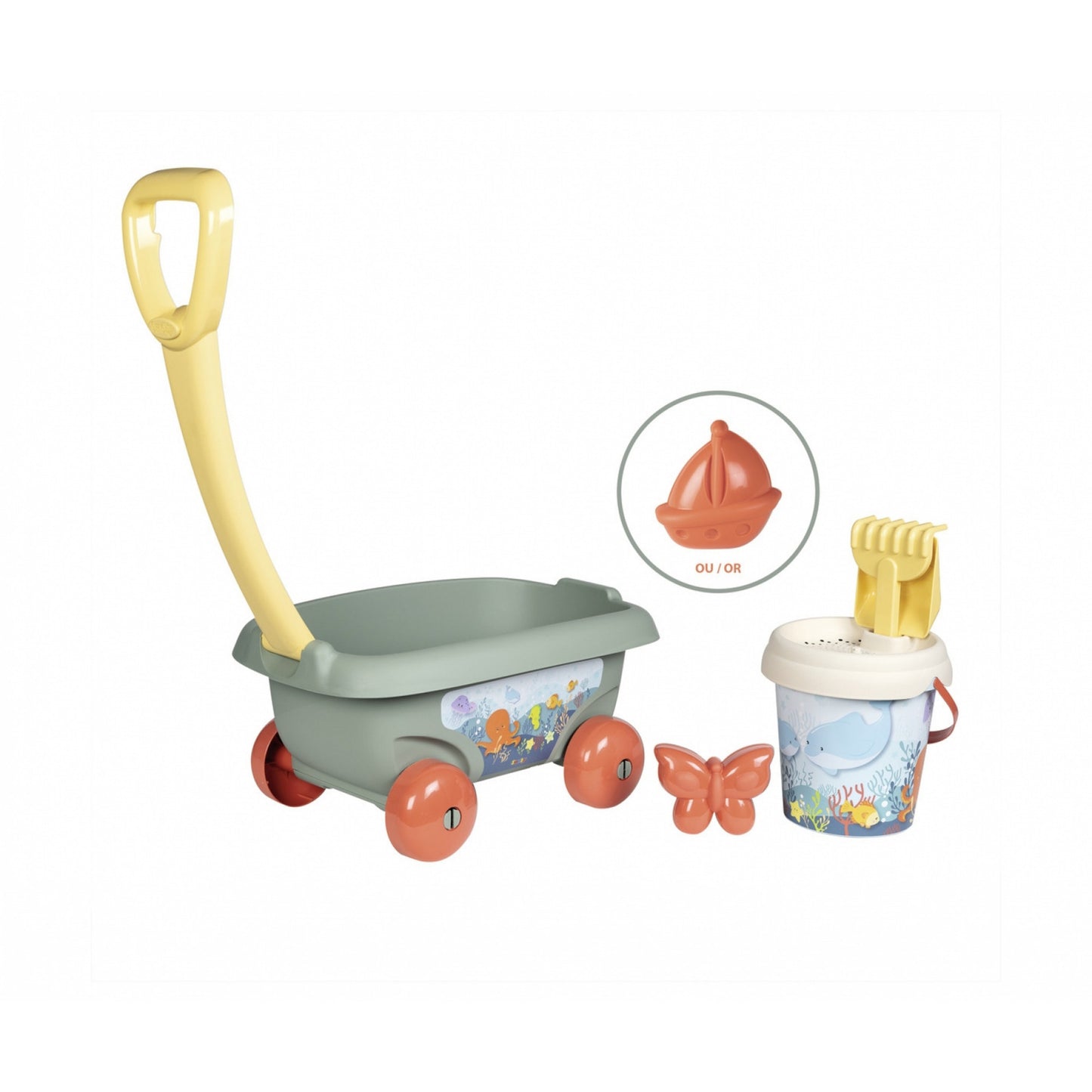 Carrinho de Praia Smoby Life com Balde e Acessórios