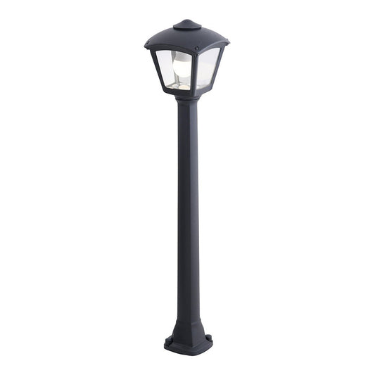 Candeeiro baliza com poste giaffa/roby, transparente, e27, preto, 195 x 195 x 945 mm_0