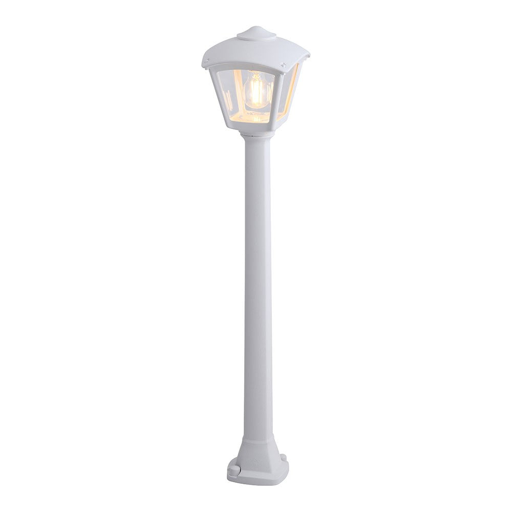 Candeeiro baliza com poste giaffa/roby, transparente, e27, branco, 195 x 195 x 945 mm_0