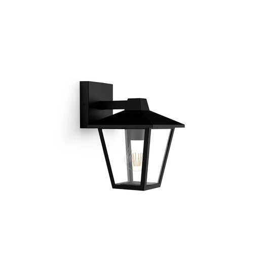 Candeeiro de parede exterior kinno e27 25 w sem lÃ¢mpada, preto, luz para baixo_0