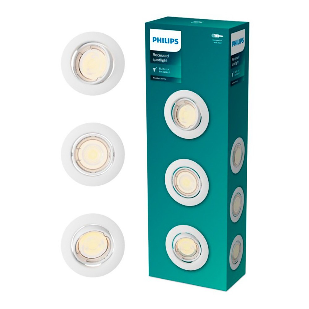 Anel de embutir redondo de metal, modelo peridot, basculante, gu10, branco, Ã¸9 cm, 3 un_0