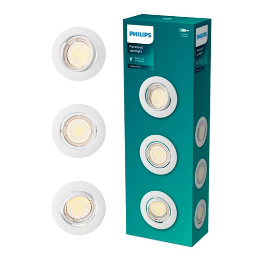 Anel de embutir redondo de metal, modelo peridot, basculante, gu10, branco, Ã¸9 cm, 3 un_0