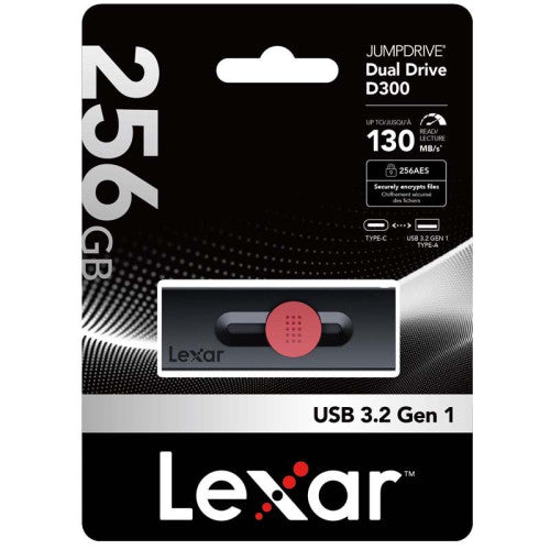 LEXAR 256GB DUAL TYPE-C AND TYPE-A USB 3.2 FLASH DRIVE, UP TO 130MB/S READ_0
