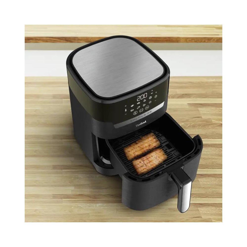 Fritadeira Air Fryer Tefal Easy Fry & Grill Precision 2 em 1 EY5058P0 4.2 L - Preto