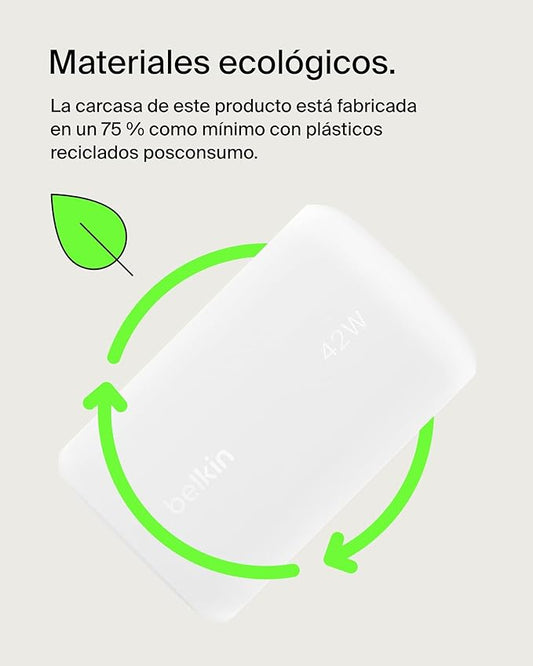 CARICABATTERIA DOPPIA PORTA 30W USB-C PD PPS + 12W USB-A - BIANCO_0