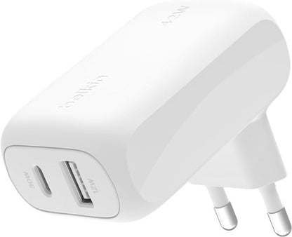 CARICABATTERIA DOPPIA PORTA 30W USB-C PD PPS + 12W USB-A - BIANCO_2