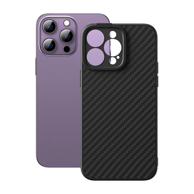 Armored case for iPhone 14 Pro compatible with MagSafe Baseus Synthetic Fiber tempered glass - black_5