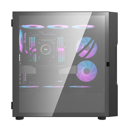 Darkflash DK431 Glass computer case (black) + 4 RGB fans_1