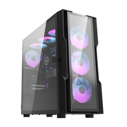 Darkflash DK431 Glass computer case (black) + 4 RGB fans_0