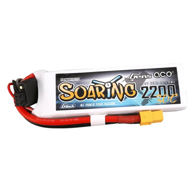 Gens Ace G-Tech Soaring 2200mAh 7.4V 30C 2S1P XT60 Battery_1