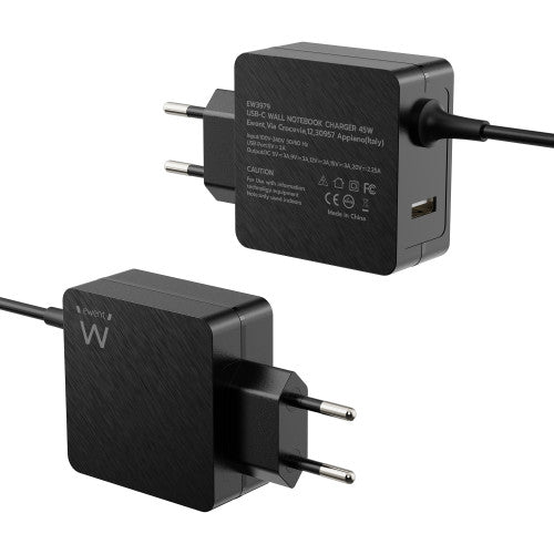 Ewent EW3979 cargador de dispositivo móvil Portátil Negro Corriente alterna Carga rápida Interior_1