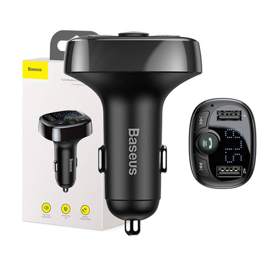 Baseus FM Transmitter T typed Bluetooth 2xUSB microSD (Black)_0