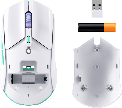 HP HyperX Pulsefire Haste 2 Core inalÃ¡mbricos: ratÃ³n gaming (blanco/verde/pÃºrpura)_7