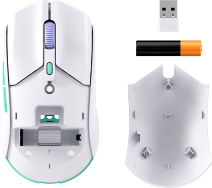 HP HyperX Pulsefire Haste 2 Core inalÃ¡mbricos: ratÃ³n gaming (blanco/verde/pÃºrpura)_7