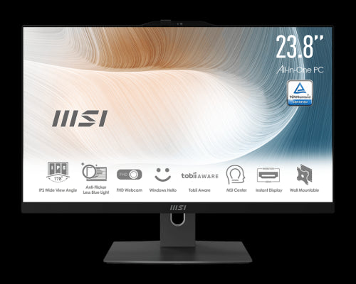 MSI AIO MODERN AM242TP 12M-823ES. 23.8" (60CM). PLANO. IPS. TACTIL. I5-1235U. DDR4 SDRAM 16GB (8GB*2). 512 GB PCIE SSD. SIN S.O. NEGRO_0