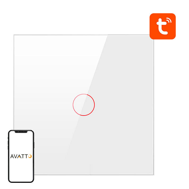 Smart Light Switch ZigBee Avatto ZTS02-EU-W1 1 Way TUYA (white)_0