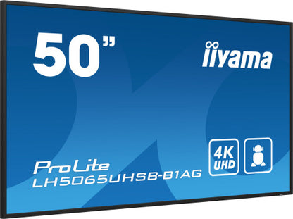 MONITOR IIYAMA 50" , UHD VA PANEL, HAZE 25%, 800CD/M, HORIZ Y VERT, SIGNAL FAILOVER, MM 2X 10W,  HDMI 2X, DP, USB 2.0 X2, WIFI, LAN, MEDIA PLAY USB PORT, CONTROL LAN / RS232C, IISIGNAGE2 (CMS/DMS), E-SHARE, ANDROID 11 OS,  24/7 OPERATION, VESA  (400X_2