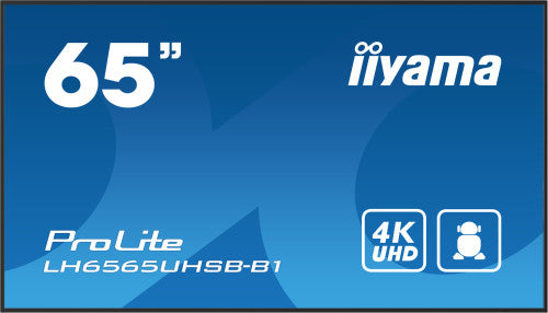 MONITOR IIYAMA 65" , UHD IPS PANEL, HAZE 1%, 800CD/M, HORIZ Y VERT, SIGNAL FAILOVER, MM 2X 10W,  HDMI 2X, DP, USB 2.0 X2, WIFI, LAN, MEDIA PLAY USB PORT, CONTROL LAN / RS232C, IISIGNAGE2 (CMS/DMS), E-SHARE, ANDROID 11 OS,  24/7 OPERATION, VESA  (400X_0