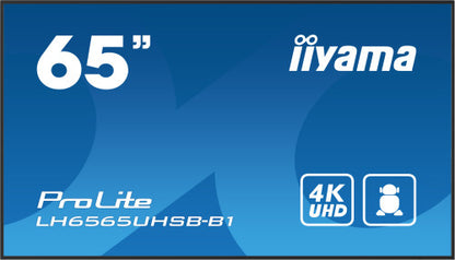 MONITOR IIYAMA 65" , UHD IPS PANEL, HAZE 1%, 800CD/M, HORIZ Y VERT, SIGNAL FAILOVER, MM 2X 10W,  HDMI 2X, DP, USB 2.0 X2, WIFI, LAN, MEDIA PLAY USB PORT, CONTROL LAN / RS232C, IISIGNAGE2 (CMS/DMS), E-SHARE, ANDROID 11 OS,  24/7 OPERATION, VESA  (400X_0