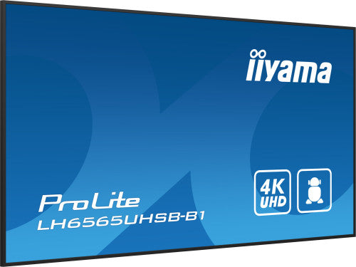 MONITOR IIYAMA 65" , UHD IPS PANEL, HAZE 1%, 800CD/M, HORIZ Y VERT, SIGNAL FAILOVER, MM 2X 10W,  HDMI 2X, DP, USB 2.0 X2, WIFI, LAN, MEDIA PLAY USB PORT, CONTROL LAN / RS232C, IISIGNAGE2 (CMS/DMS), E-SHARE, ANDROID 11 OS,  24/7 OPERATION, VESA  (400X_5