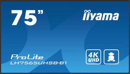 iiyama LH7565UHSB-B1 pantalla de seÃ±alizaciÃ³n DiseÃ±o de quiosco 189,2 cm (74.5") LED Wifi 800 cd / mÂ² 4K Ultra HD Negro Procesador incorporado Android 11 24/7_0