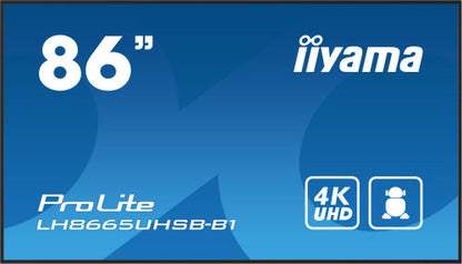 MONITOR IIYAMA 86" , UHD IPS PANEL, HAZE 1%, 800CD/M, HORIZ Y VERT, SIGNAL FAILOVER, MM 2X 10W,  HDMI 2X, DP, USB 2.0 X2, WIFI, LAN, MEDIA PLAY USB PORT, CONTROL LAN / RS232C, IISIGNAGE2 (CMS/DMS), E-SHARE, ANDROID 11 OS,  24/7 OPERATION, VESA  (600X_0