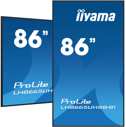 MONITOR IIYAMA 86" , UHD IPS PANEL, HAZE 1%, 800CD/M, HORIZ Y VERT, SIGNAL FAILOVER, MM 2X 10W,  HDMI 2X, DP, USB 2.0 X2, WIFI, LAN, MEDIA PLAY USB PORT, CONTROL LAN / RS232C, IISIGNAGE2 (CMS/DMS), E-SHARE, ANDROID 11 OS,  24/7 OPERATION, VESA  (600X_4