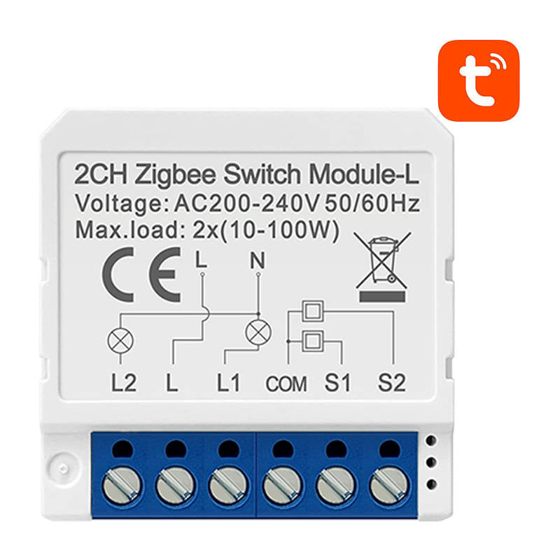 Smart Switch Module ZigBee Avatto LZWSM16-W2 No Neutral TUYA_0