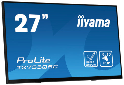 MONITOR IIYAMA 27" IPS BONDED PCAP 10P TOUCH, MPP2.0 (ACTIVE STYLUS) SUPPORTED, 2560X1440, FLAT BEZEL FREE GLASS FRONT, HDMI, DISPLAYPORT, 360CD/MÂ², USB HUB 2X 3.2, SPEAKERS, BOOKSTAND (T2755QSC-B1)_4