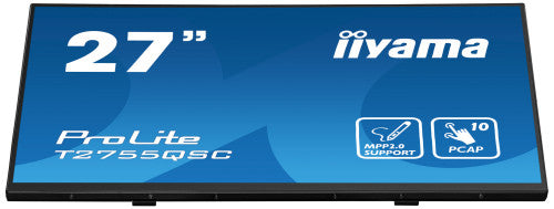 MONITOR IIYAMA 27" IPS BONDED PCAP 10P TOUCH, MPP2.0 (ACTIVE STYLUS) SUPPORTED, 2560X1440, FLAT BEZEL FREE GLASS FRONT, HDMI, DISPLAYPORT, 360CD/MÂ², USB HUB 2X 3.2, SPEAKERS, BOOKSTAND (T2755QSC-B1)_8