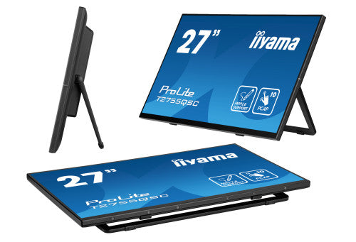 MONITOR IIYAMA 27" IPS BONDED PCAP 10P TOUCH, MPP2.0 (ACTIVE STYLUS) SUPPORTED, 2560X1440, FLAT BEZEL FREE GLASS FRONT, HDMI, DISPLAYPORT, 360CD/MÂ², USB HUB 2X 3.2, SPEAKERS, BOOKSTAND (T2755QSC-B1)_18