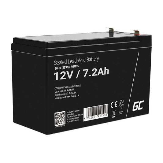 Rechargeable battery AGM 12V 7.2Ah Maintenancefree for UPS ALARM_0