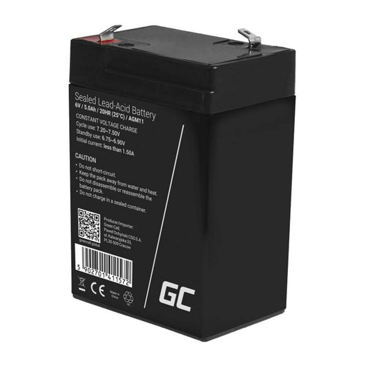 Green Cell AGM VRLA 6V 5Ah maintenance-free battery for the alarm system, cash register, toys_0