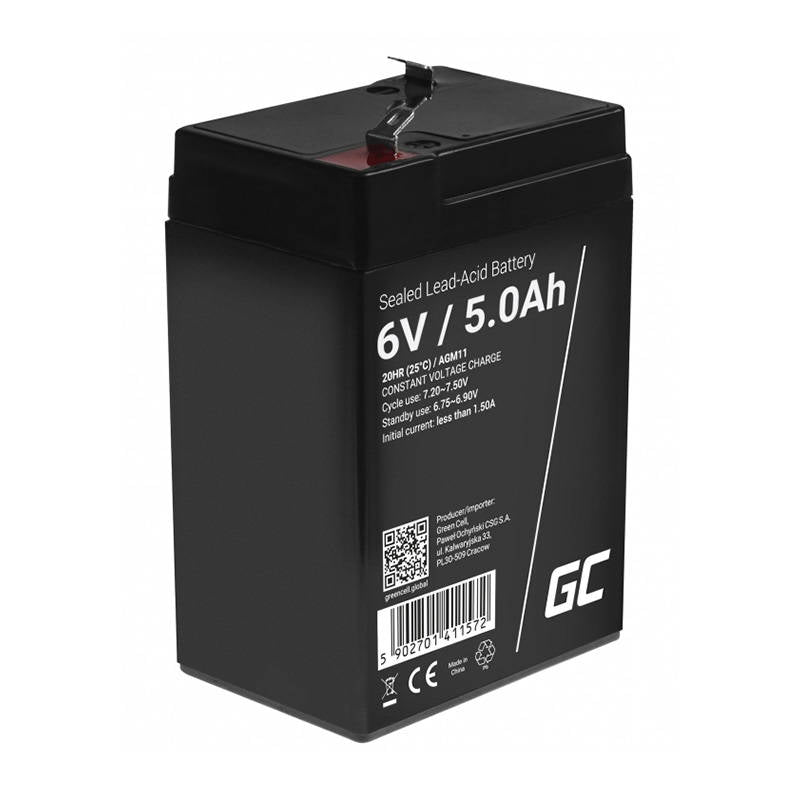 Green Cell AGM VRLA 6V 5Ah maintenance-free battery for the alarm system, cash register, toys_2