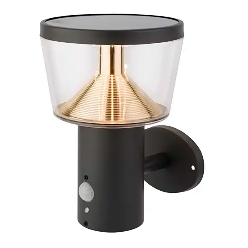 Aplique solar de parede com sensor de movimento, luz fixa, 40 leds, 600 im, antracite, Ã¸16 x 17 x 23 cm_0
