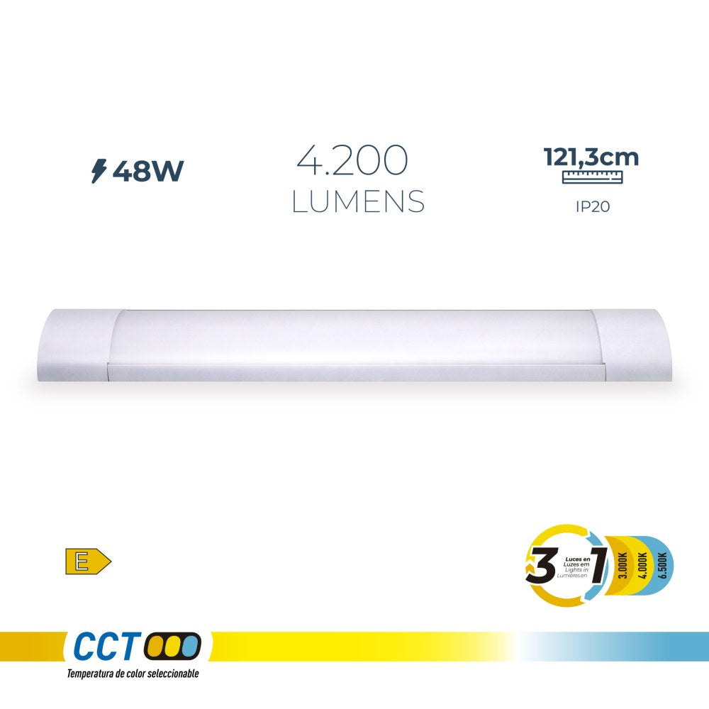 Armadura led 48 w 3cct 4200 lm 121,3 x 12 x 3,1 cm_0