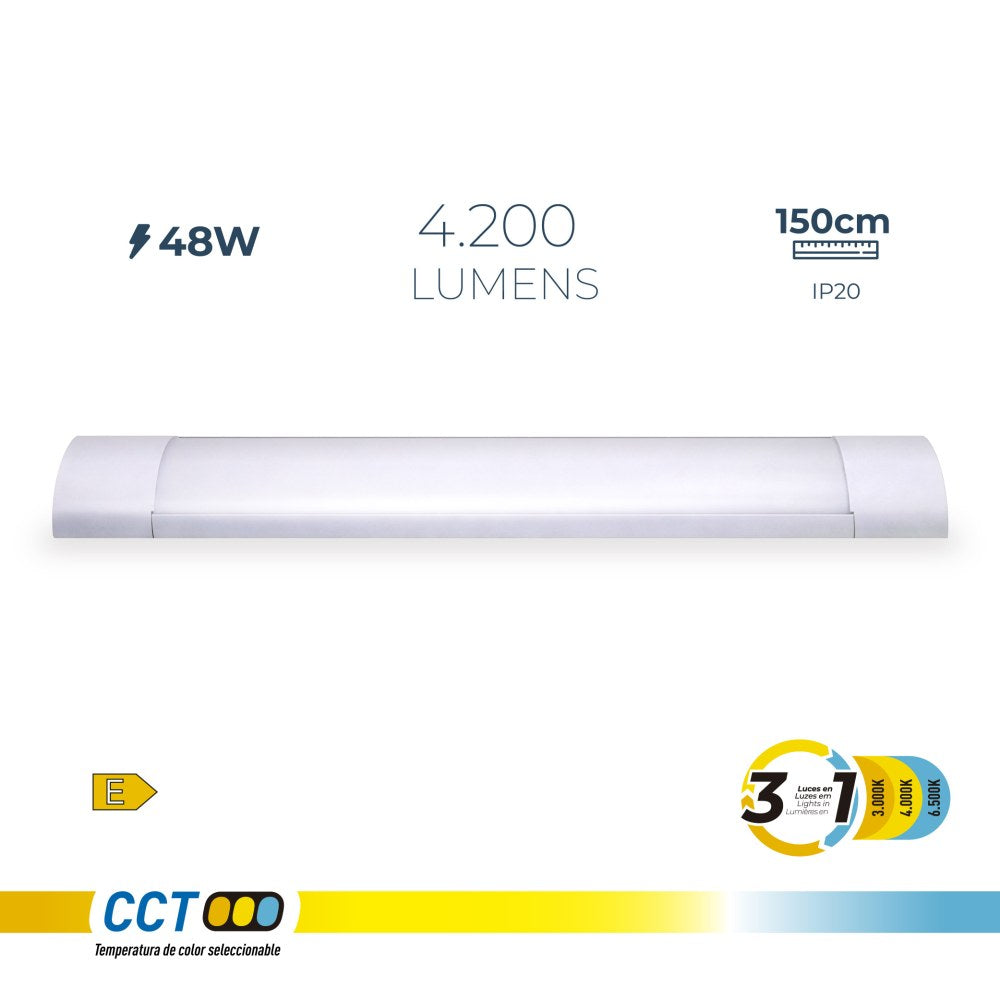 Armadura led 48 w 3cct 4200 lm 150 x 12 x 3,1 cm_0