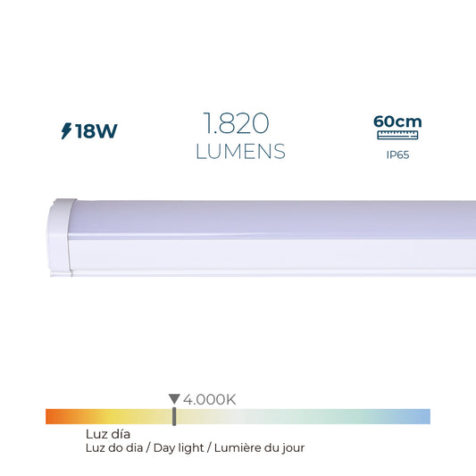 Fita led electrÃ³nica 18 w 4000 k daylight 1.820 lm 60 x 4,6 x 5,1 cm_0