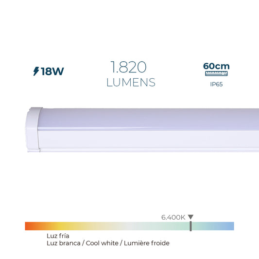 Fita led electrÃ³nica 18 w 6.400 k luz fria 1.820 lm 60 x 4,6 x 5,1 cm_0