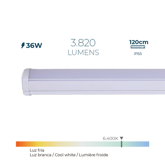 Fita led electrÃ³nica 36 w 6.400 k luz fria 3.820 lm 120 x 4,6 x 5,1 cm_0