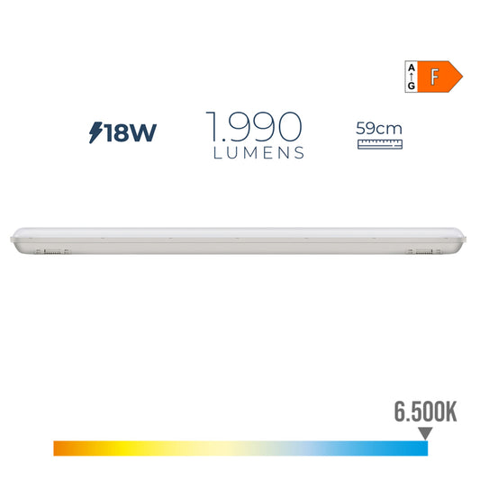 Armadura led estanque ip65 18w 1990lm 6500k luz fria 5,9x59x6,6cm edm_0