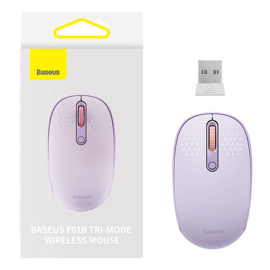 Wireless mouse Baseus F01B Tri-mode 2.4G BT 5.0 1600 DPI (purple)_0