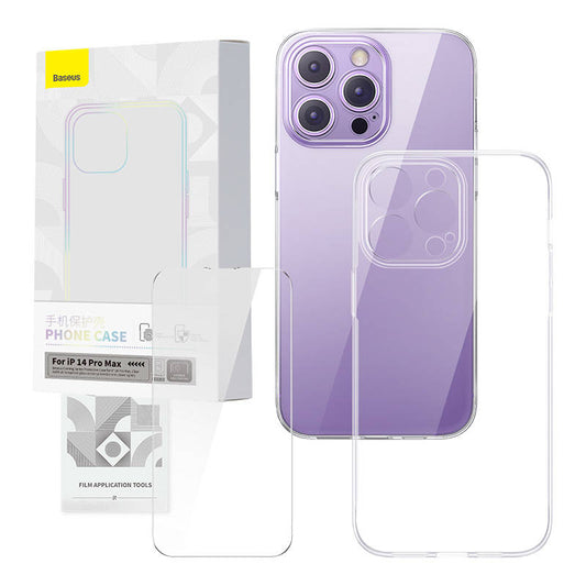 Transparent Case and Tempered Glass set Baseus Corning for iPhone 14 Pro Max_0