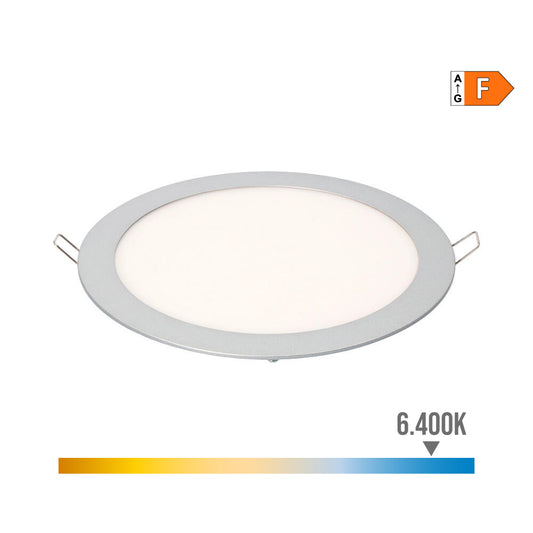 Downlight led de encastrar redondo 20w luz fria 6400k 1500lm cromado Ã¸22,5cm edm_0